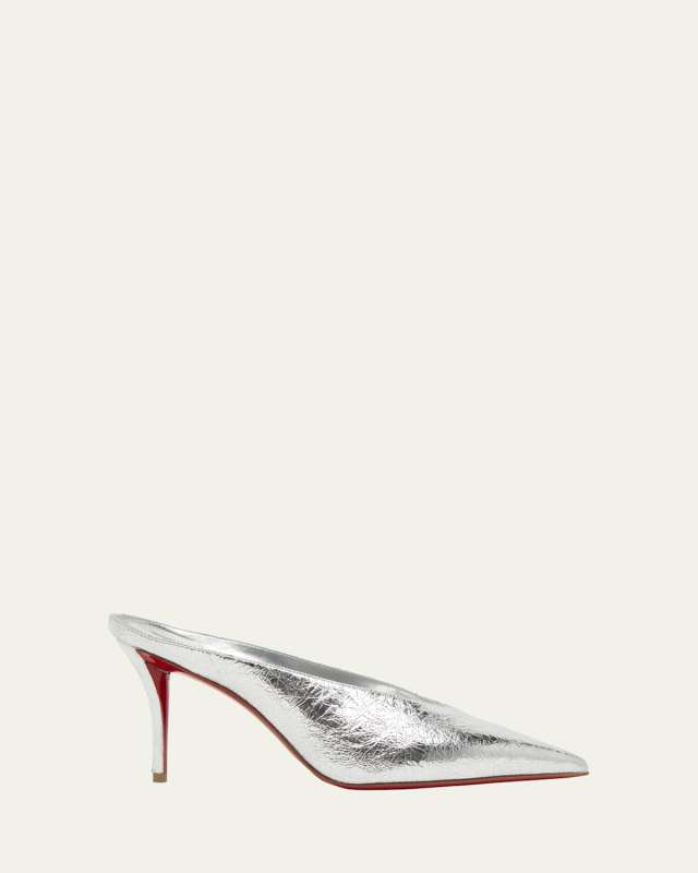 Miss Z Metallic Red Sole Mule Pumps